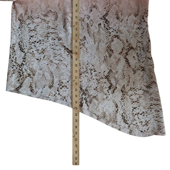 Calvin Klein Peach & Snakeskin Print Bias Blouse Lagenlook Soft Girl Sz XL - Picture 6 of 9